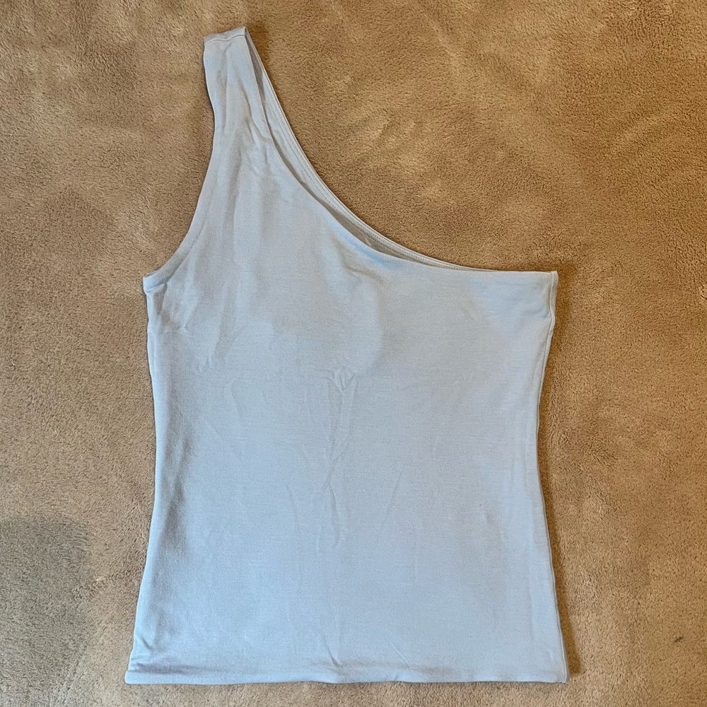 J.crew pale blue one shoulder tank xs